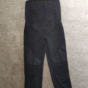 Isabel Maternity 3/4 length black moto leggings (small)